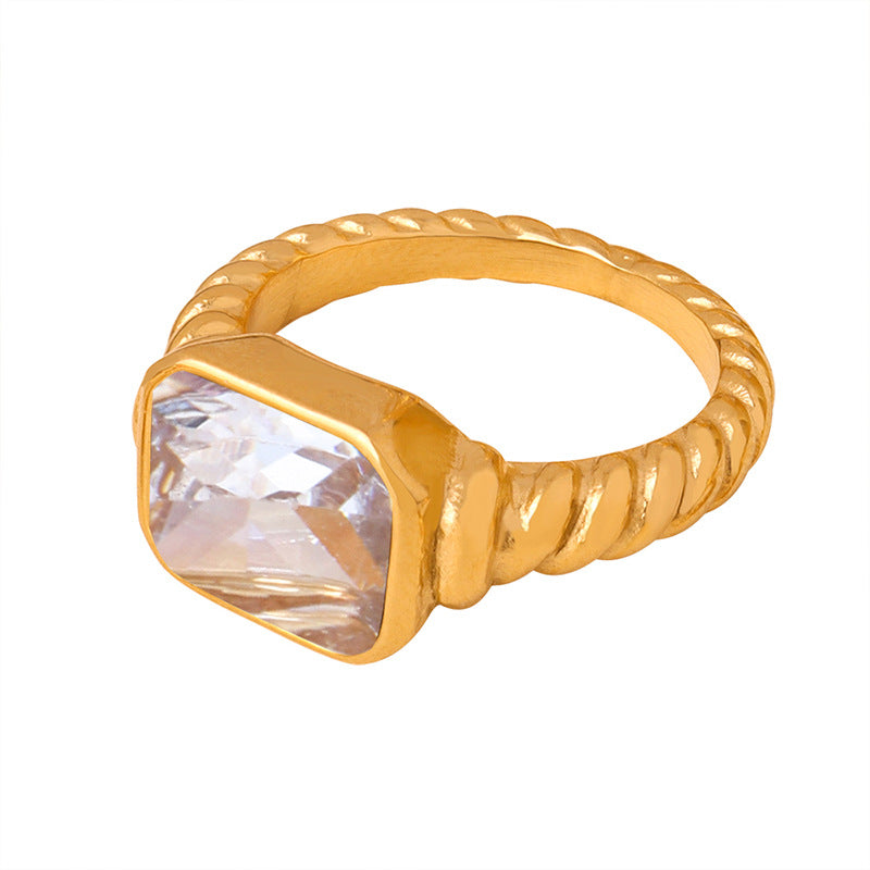Crystal Gold Rings
