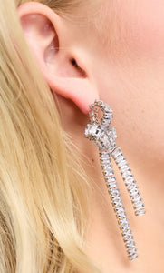 Rhinestone Knotted Earrings