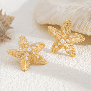 Starfish Pearl Earrings