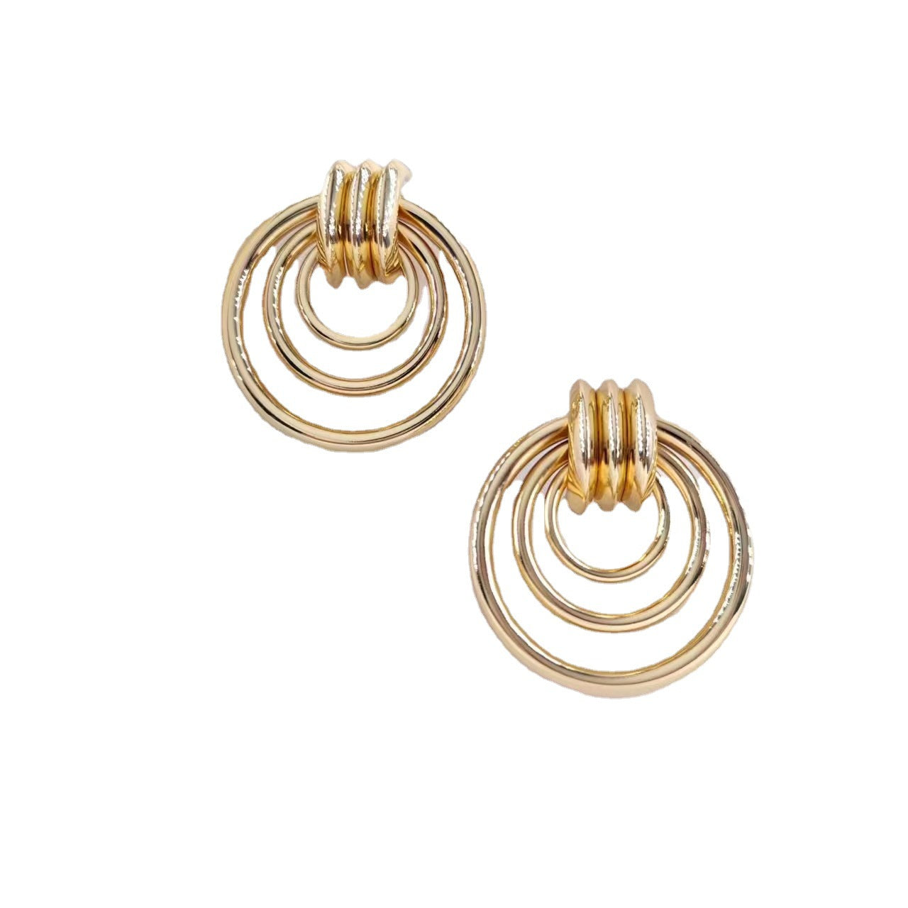 Gold Ring Door Knocker Earrings