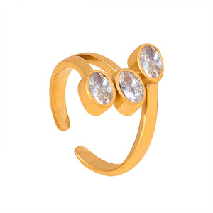 Crystal Gold Rings