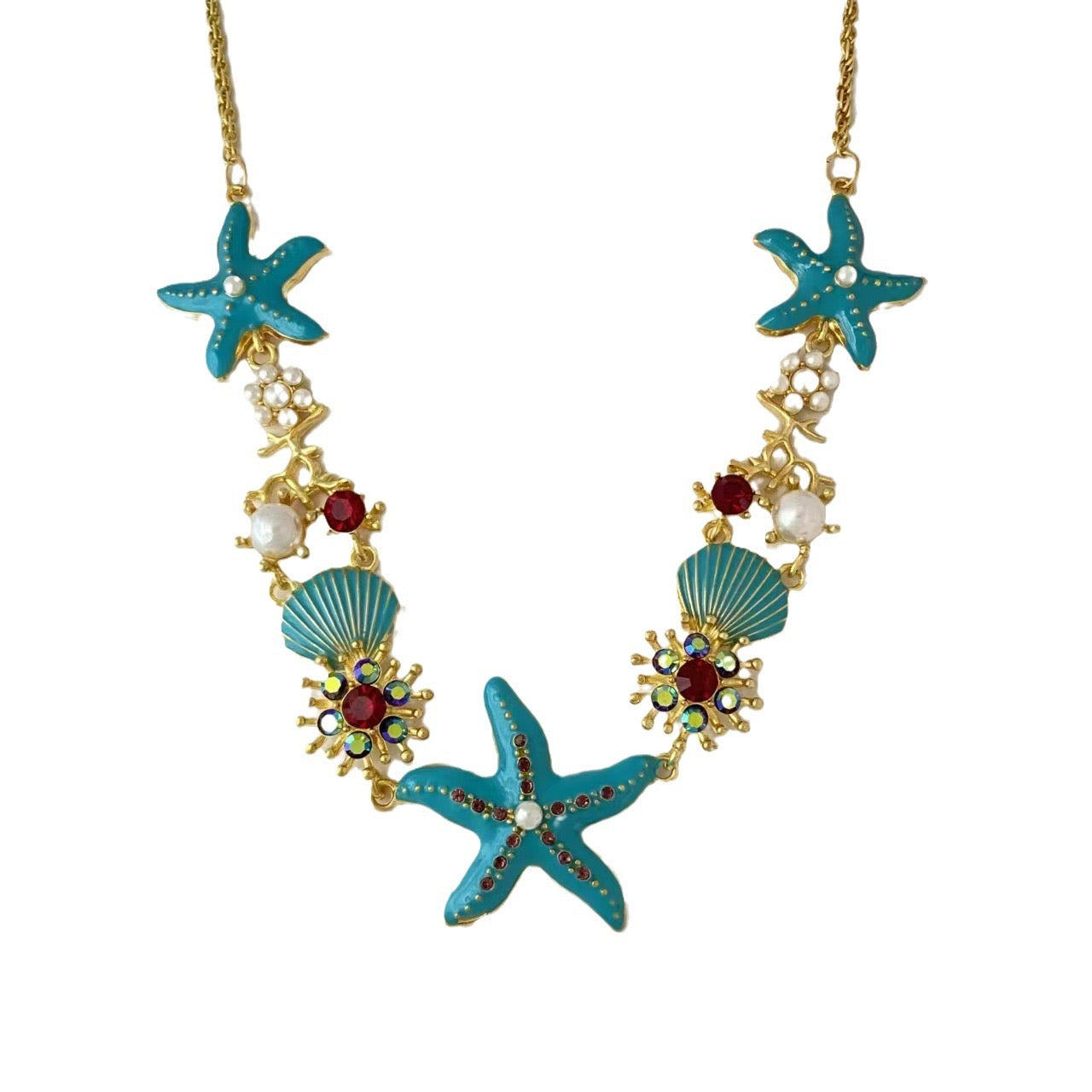 Starfish Cluster Necklace