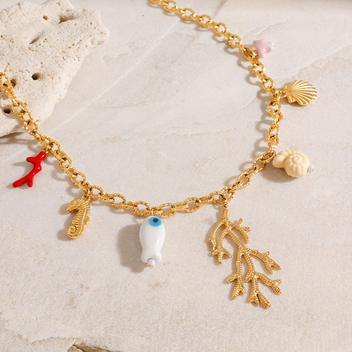 Coral & Shell Necklace