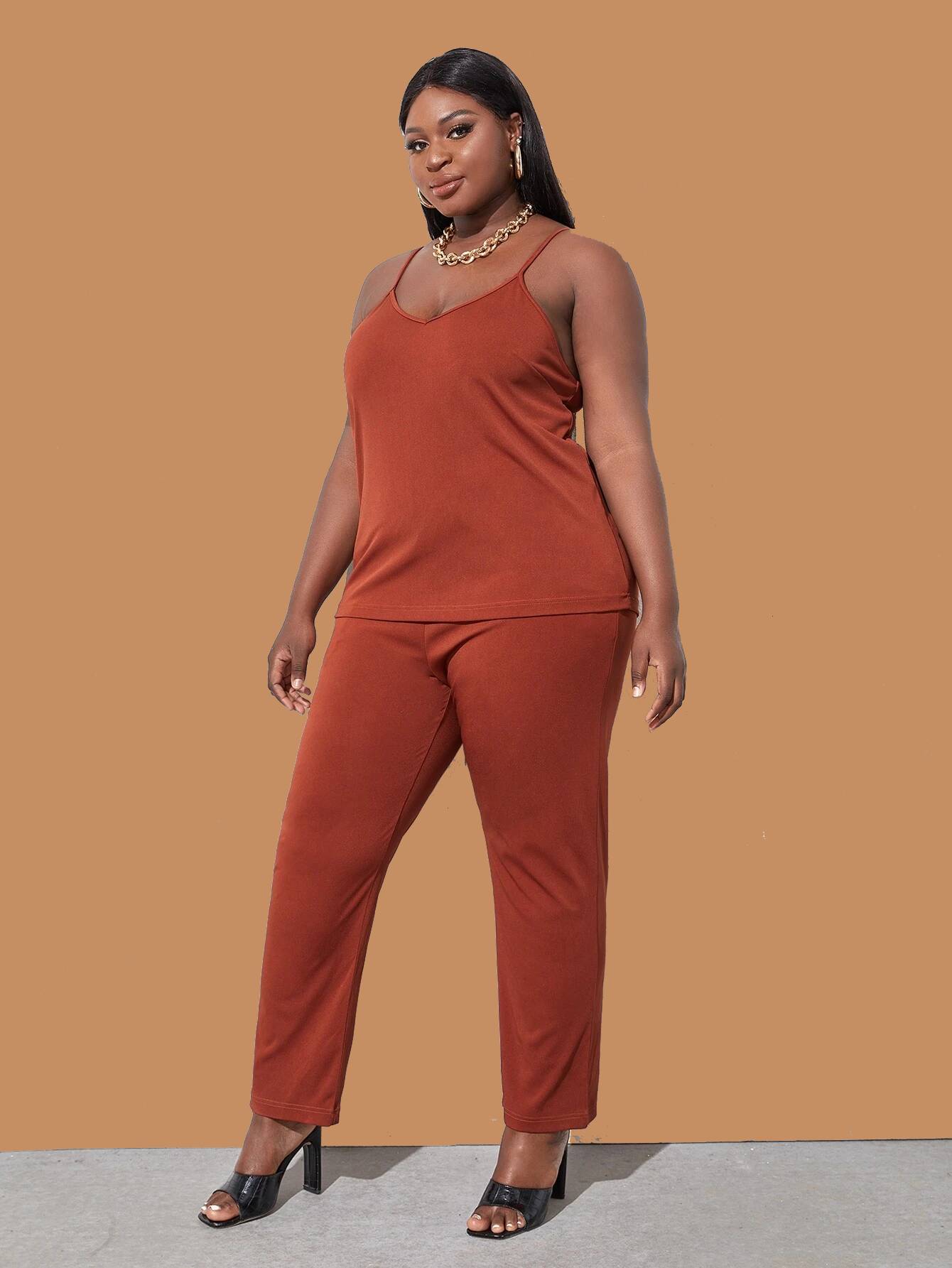Jerrika Pants Set - Chocolate