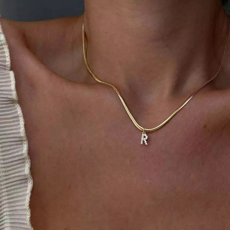 “Say My Name” herringbone necklace
